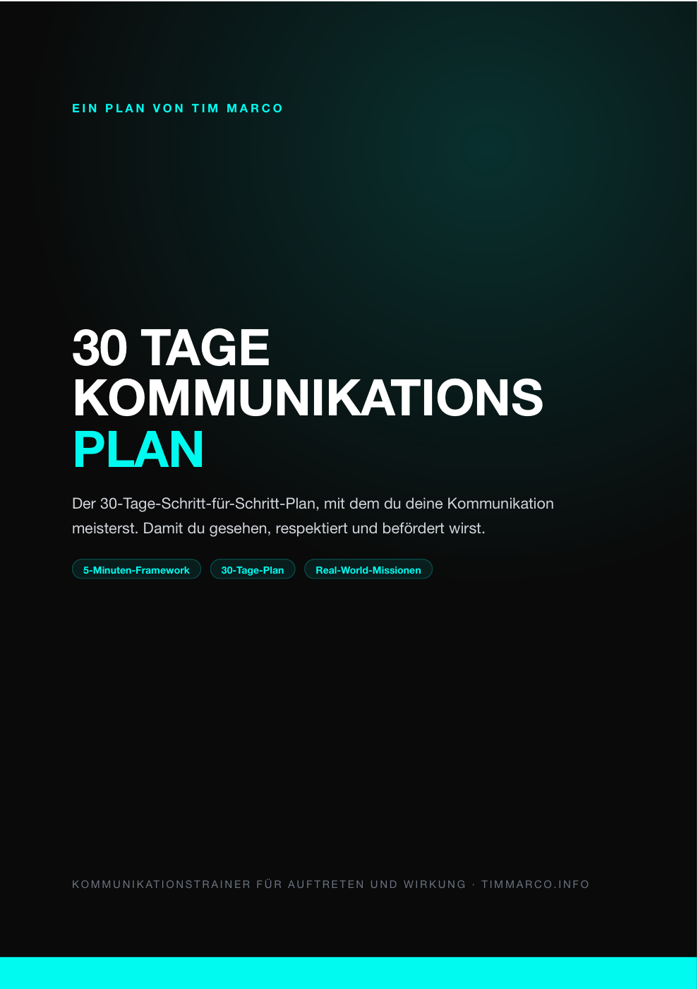Cover des kostenlosen 30-Tage-Kommunikationsplans von Tim Marco